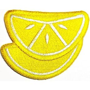 HHO Patch Set 3 Pieces. Yellow Lemon Slice Fruit Patch Lemon Embroidered Iron on Sew on Patches for T-Shirt Jeans Backpacks Jackets Dress Clothing Art Decoration Accessories