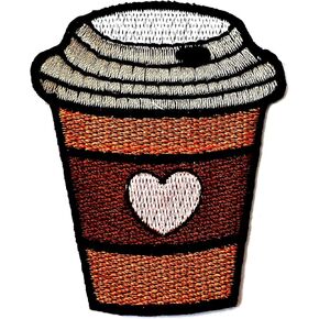 Ice Coffee Cup Drink Cappuccino Cafe Breakfast Cartoon Children Kid Patch Clothes Bag T-Shirt Jeans Biker Badge Applique Iron on/Sew On Patch