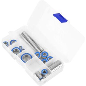 Steel Bearing Kit & Bearing Screw Kit Upgrades Part for 1/10 Big Rock 3s BLX/Granite 3s BLX/Senton 3s BLX/Typhon 3s BLX,RC Bearing Kit Rubber Seals Hops Up,Navy Blue