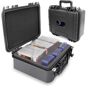 CASEMATIX Graded Card Case - Compatible with 40+ BGS PSA SGC FGS One Touch Graded Sports Trading Cards, Waterproof Slab Card Storage Box With Impact Absorbing Foam Slots