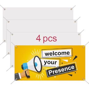 2 Pcs Sublimation Banner blank banners to decorate vinyl，2x4 Ft Polyester Oxford Cloth Blank Banner Signs with Hanging Ropes DIY Banner Sign for Business Office Supply for School Wedding Birthday