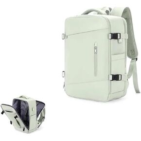 Unisex backpack 17-inch Laptop Backpack for Work and Travel, Large Capacity, USB Charger Port, Anti-Theft Design (Mint Green)