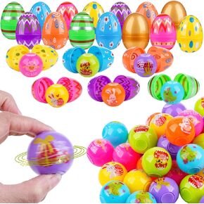 24 Pack Prefilled Easter Eggs with Fidget Spinner Balls Toy for Kids Boys Girls Toddlers Easter Basket Stuffers Fillers for Easter Egg Hunt Easter Egg Fillers Classroom Prize Gifts Easter Party Favors