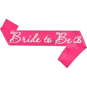 White Bride to Be Sash for Bridal Shower Bachelorette Party Wedding Hen Party Decorations Engagement Gifts Favors Miss to Mrs Sash with Glitter Letter Blue