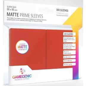 Matte Prime Standard-Sized Card Sleeves | 100 Pack of 66 mm by 91 mm Card Sleeves | Premium Quality Card Game Holder | Use with TCG and LCG Games | Blue Color | Made by Gamegenic