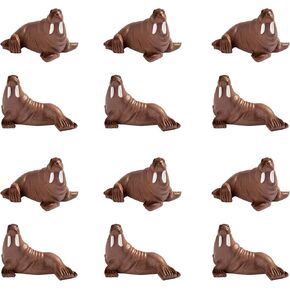 12 Pcs Mini Walrus Figurine Miniature Elephant Seal Figures Ocean Animal Cake Toppers for DIY Fairy Garden Moss Landscape Aquarium Birthday Easter Crafts