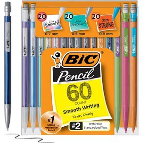 BIC Variety Pack, Assorted Sizes, 0.5mm, 0.7mm, 0.9mm, 60-Count, Refillable Design for Long-Lasting Use