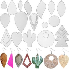 NUO RUI 18 Pieces Earring Cutting Dies Metal Earring Die Cuts for Leather Earrings DIY Crafts