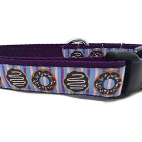 Donut Dog Collar, 1 inch Wide, Nylon, Side Release Buckle, Medium, Large (Donuts, Medium 13-19")