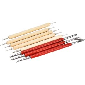 Leather Embossing Tools Engraving Tool,Leather Tracing Tool,Leather Carving Tools,Leather Embossing Tools 8Pcs DIY Handmade Leather Craft Carving Tool Spoon Double Head Point Drill Pen Kit Set
