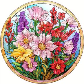 Acudotr Diamond Painting Kits for Adults Flower, 5D Special Shape Diamond Art Kits for Beginners, Crystal Rhinestones Diamond Painting for Home Wall Decoration, 12×12 Inch