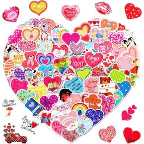 100PCS Heart Stickers, Valentine's Day Stickers Non Repeating， Valentine Stickers, Valentine's Day Party Sticker Decorations... Valentine's Day Gifts