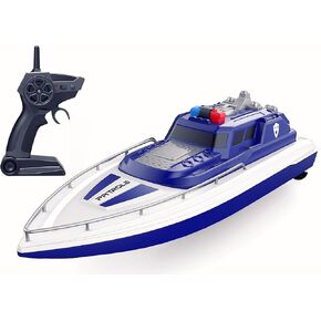 RTR Remote Control Coast Guard Boat 1/28 Scale Electric RC Sail Boat 4CH RC Watercraft 15km/h on Lake Pool for Boy Kids 8y+