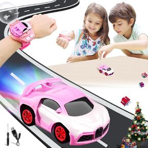 M & Hong 2024 New Mini Watch Tow Remote Controw Toy for Kids ، 2.4 GHz 50m مسافة طويلة من ساعات السيارات ، لعبة سباق السيارات ، شاهد سيارة التحكم عن بُعد مع شحن USB للبنين والبنات