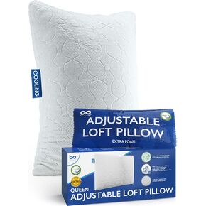Everlasting Comfort Shredded Memory Foam Pillows with Adjustable Loft - 2X Better Cooling - Japanese Cooling Fiber Pillow Case - Hypoallergenic Pillows for Side Sleepers (Queen)