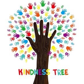 Tatuo 125 Pcs Classroom Tree Bulletin Board Set 47 x 46 Inch Tree Background Owl Leaves Dot Bulletin Board Cutouts for Elementary School Teacher Chalkboard Supplies(Kindness Tree)