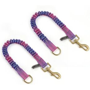 Shock Absorber Reflective Threads Bungee Dog Leash for Running，Trainning，Recall 2-Pack Black