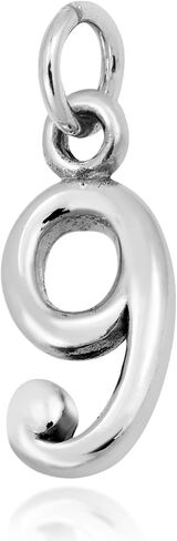 AeraVida Trendy .925 Sterling Silver Number '8' Pendant Charm in Saudi Arabia