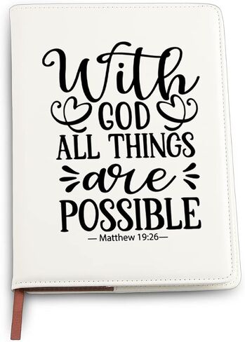 Religious Gifts Inspirational Christian Leather Notebook Encouragement Quote Gift With God All Thing are Possible Faith Journey Notebook (With God All Things are Possible Notebook) in Saudi Arabia