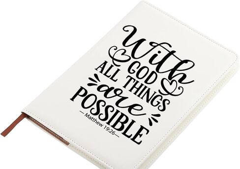 Religious Gifts Inspirational Christian Leather Notebook Encouragement Quote Gift With God All Thing are Possible Faith Journey Notebook (With God All Things are Possible Notebook) in Saudi Arabia