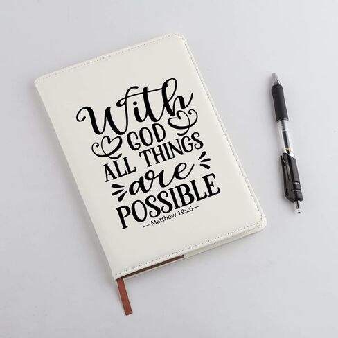 Religious Gifts Inspirational Christian Leather Notebook Encouragement Quote Gift With God All Thing are Possible Faith Journey Notebook (With God All Things are Possible Notebook) in Saudi Arabia