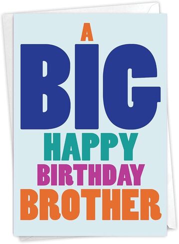 NobleWorks Birthday Brother Greeting Card with 5 x 7 Inch Envelope (1 Card) Special Brother C10621BRG in Saudi Arabia