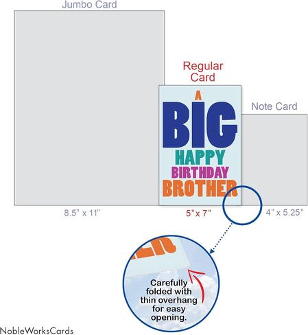 NobleWorks Birthday Brother Greeting Card with 5 x 7 Inch Envelope (1 Card) Special Brother C10621BRG in Saudi Arabia