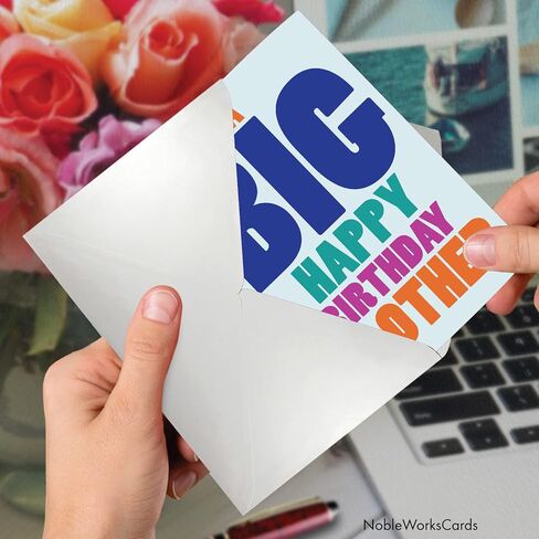 NobleWorks Birthday Brother Greeting Card with 5 x 7 Inch Envelope (1 Card) Special Brother C10621BRG in Saudi Arabia