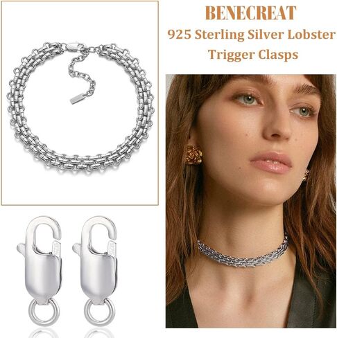 Benecreat 10pcs 925 Sterling Silver Lobster Claw Clasps in Saudi Arabia