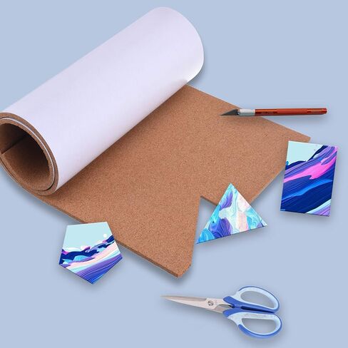 SUNGIFT Cork Board Roll 8 mm Thick - 50"x16" Cork Rolls Bulletin Boards Self-Adhesive Natural Cork Tiles with 100 Push Pins Mini Wall Frameless Corkboards for Wall in Saudi Arabia