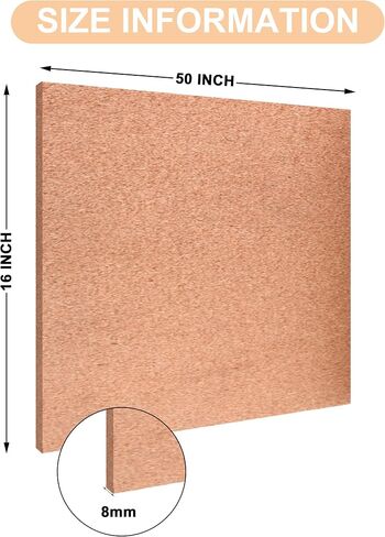 SUNGIFT Cork Board Roll 8 mm Thick - 50"x16" Cork Rolls Bulletin Boards Self-Adhesive Natural Cork Tiles with 100 Push Pins Mini Wall Frameless Corkboards for Wall in Saudi Arabia