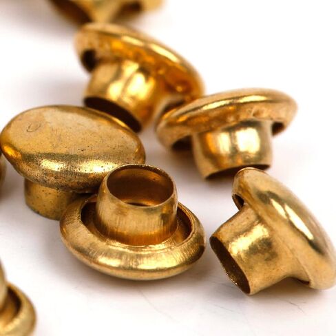 RUBYCA Skull Head Rapid Rivets and Studs, Metal Double Cap Compression Rivets, Speedy Rivets for Fabric Leather Craft Crafting, Gold Color (50 Sets) in Saudi Arabia