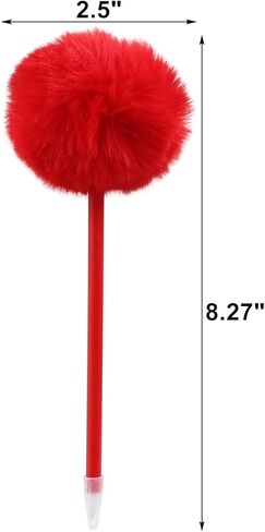 4 Pack Pom Pom Pens Colorful Fluffy Ballpoint Pens for School and Office Cute Pens for Girls and Women(Black, White, Red, Orange) in Kuwait
