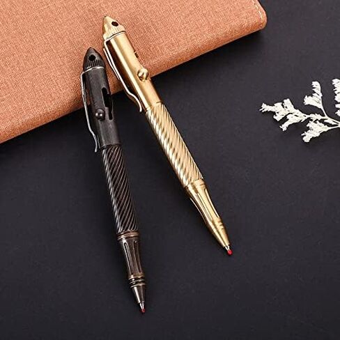 SMOOTHERPRO Solid Brass Bolt Action Pen with Tungsten Part Heavy Duty for Gift Business Office EDC Pocket Color Natural (BTA971) in Kuwait