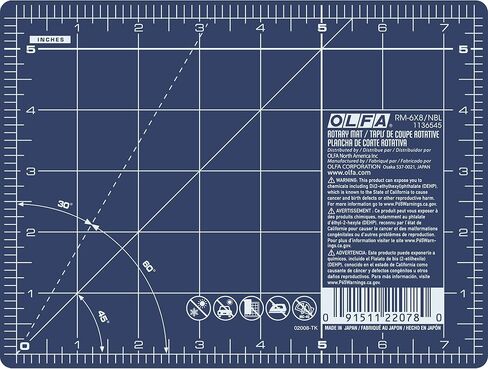 olfa 6 "× 8" حصيرة قطع دوارة شفاء الذات (RM -6X8) - حصيرة قطع مزدوجة 6 × 8 بوصة مع شبكة للخياطة والخياطة والنسيج والحرف ، المصممة للاستخدام مع قطع دوارة (أخضر) in Kuwait