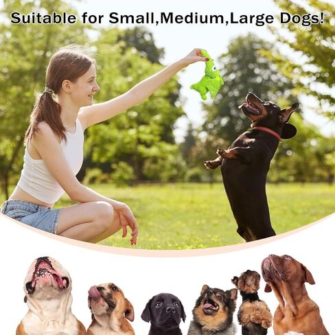 LWBMG Squeaky Dog Toys Plush Dog Toy with Crinkle Paper Dinosaur Dog Toy Stuffed Animals Chew Toy Plush Squeaky Dog Birthday Toys for Small Medium Large Dogs Green in Saudi Arabia