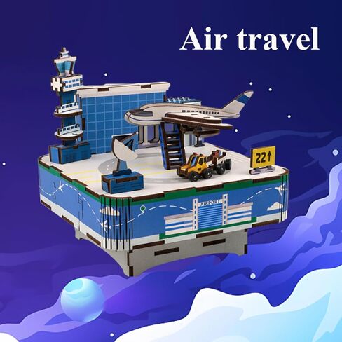 Ferris Wheel DIY Rotating Music Box Kit 3D Wooden Jigsaw Puzzle Adult Teen Birthday Gifts and Toys for Kids in Saudi Arabia
