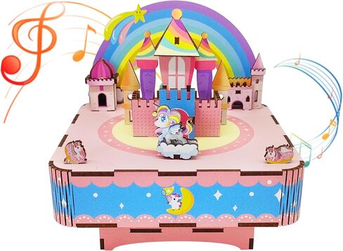 Ferris Wheel DIY Rotating Music Box Kit 3D Wooden Jigsaw Puzzle Adult Teen Birthday Gifts and Toys for Kids in Saudi Arabia