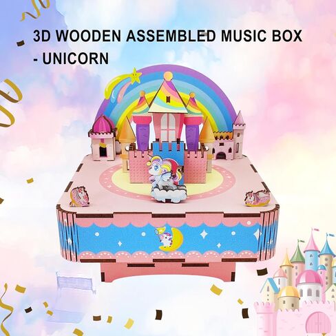 Ferris Wheel DIY Rotating Music Box Kit 3D Wooden Jigsaw Puzzle Adult Teen Birthday Gifts and Toys for Kids in Saudi Arabia