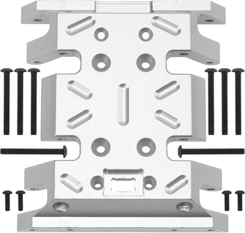 Aluminum Center Transmission Skid Plate Mount Gearbox Mount Compatible with MN128 MN86 MN86S MN86K MN86KS MN G500 1/12 RC Crawler Car (Black) in Saudi Arabia
