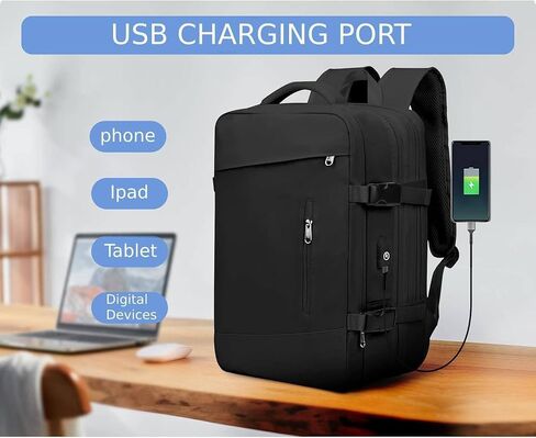 Unisex backpack 17-inch Laptop Backpack for Work and Travel, Large Capacity, USB Charger Port, Anti-Theft Design (Mint Green) in Saudi Arabia