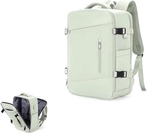 Unisex backpack 17-inch Laptop Backpack for Work and Travel, Large Capacity, USB Charger Port, Anti-Theft Design (Mint Green) in Saudi Arabia