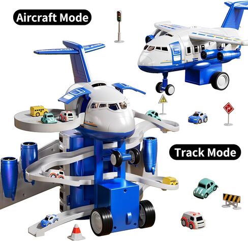 Temi Kids Airplane Boy Toys for 3 4 4 Onder Boys-مسارات سباق السيارات للأطفال الذين تتراوح أعمارهم بين 3 و 5 سنوات مع 8 ألعاب صغيرة للسيارات ، لعبة تعليمية صغيرة ، هدايا أعياد الميلاد للأولاد 3-5 ، هدايا عيد ميلاد للفتيان 3-5 in Kuwait