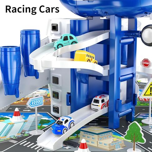 Temi Kids Airplane Boy Toys for 3 4 4 Onder Boys-مسارات سباق السيارات للأطفال الذين تتراوح أعمارهم بين 3 و 5 سنوات مع 8 ألعاب صغيرة للسيارات ، لعبة تعليمية صغيرة ، هدايا أعياد الميلاد للأولاد 3-5 ، هدايا عيد ميلاد للفتيان 3-5 in Kuwait