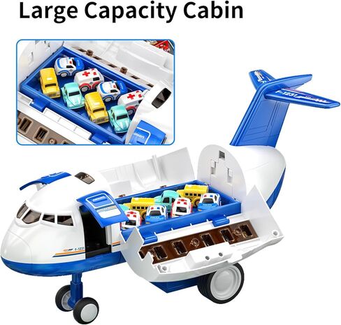 Temi Kids Airplane Boy Toys for 3 4 4 Onder Boys-مسارات سباق السيارات للأطفال الذين تتراوح أعمارهم بين 3 و 5 سنوات مع 8 ألعاب صغيرة للسيارات ، لعبة تعليمية صغيرة ، هدايا أعياد الميلاد للأولاد 3-5 ، هدايا عيد ميلاد للفتيان 3-5 in Kuwait