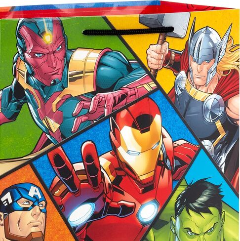 Hallmark Marvel Avengers Superhero Gift Bag Set (1 Large 13" Bag and 1 Extra Large 15" Bag) with Spider-Man, Hulk, Thor, Iron Man for Birthdays, Christmas, Halloween in Saudi Arabia