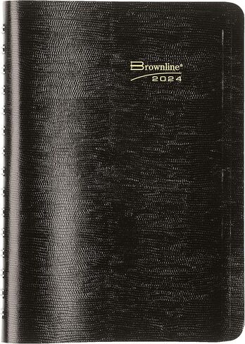 Brownline® 2025 Essential Daily/Monthly Planner, Appointment Book, 12 Months, January to December, Twin-Wire Binding, 8" x 5", Black (CB634W.BLK-25) in Saudi Arabia