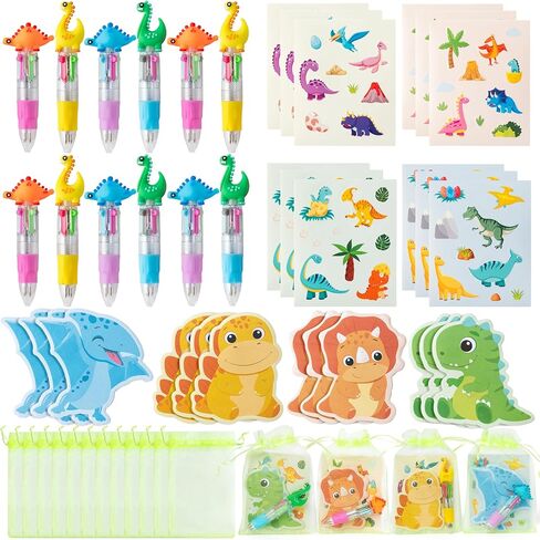 CY2SIDE Capybara Stationery Party Gift - 12 Pack Fun Animal Prizes Set Include 4-in-1 Ballpoint Pens Sticky Note Sticker and Organza Birthday Party Favors Goodie Bag Fillers Stuffer for School Rewards in Kuwait