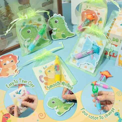 CY2SIDE Capybara Stationery Party Gift - 12 Pack Fun Animal Prizes Set Include 4-in-1 Ballpoint Pens Sticky Note Sticker and Organza Birthday Party Favors Goodie Bag Fillers Stuffer for School Rewards in Kuwait