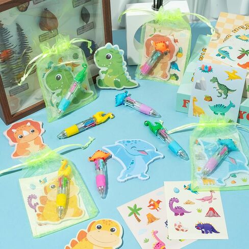 CY2SIDE Capybara Stationery Party Gift - 12 Pack Fun Animal Prizes Set Include 4-in-1 Ballpoint Pens Sticky Note Sticker and Organza Birthday Party Favors Goodie Bag Fillers Stuffer for School Rewards in Kuwait